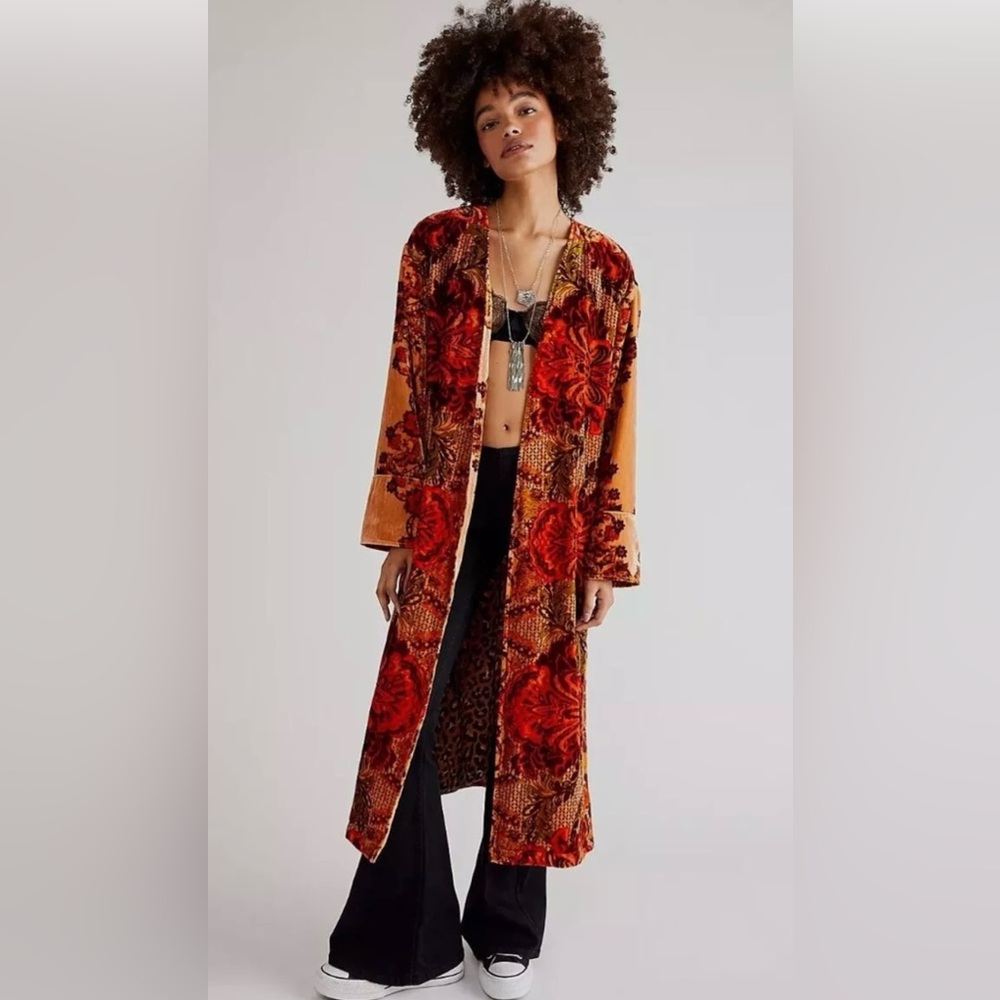 Free People Mirabella Floral Print Duster